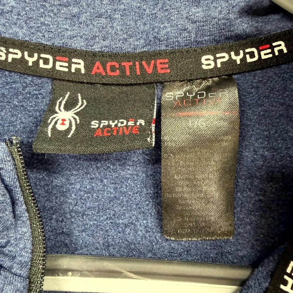 Spyder Active 1/4 Zip Pullover Mens Large Blue‎ Lightweight Performance Active